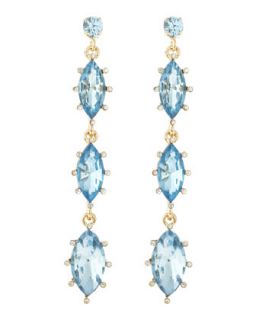 Linear Marquise Drop Earrings, Aquamarine