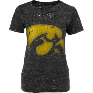 Iowa Hawkeyes NCAA Womens Antique Vneck Tri Burnout T Shirt