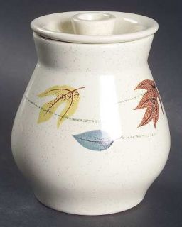 Franciscan Autumn Mustard Jar & Lid, Fine China Dinnerware   Fall Colored Leaves