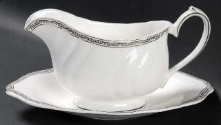 Wedgwood QueenS Lace Gravy Boat & Underplate, Fine China Dinnerware   Royal Cou