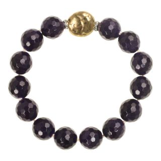 ROX by Alexa Color Treated Purple Jade Bead Stretch Bracelet, Womens