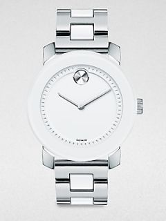 Movado Stainless Steel & TR90 Watch   White Silver