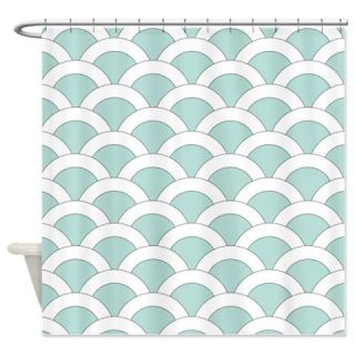  Light Teal Scalloped Shells Shower Curtain  Use code FREECART at Checkout