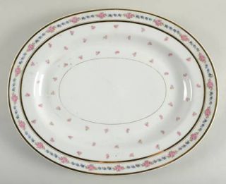 Bernardaud Fontenay, The 16 Oval Serving Platter, Fine China Dinnerware   Pink