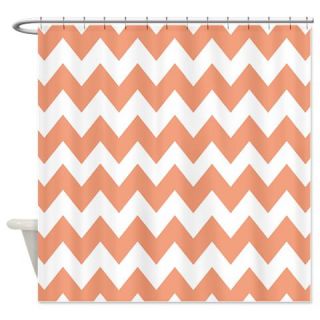 Peach and White Chevron Shower Curtain  Use code FREECART at Checkout