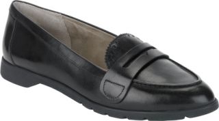 Womens Rockport Jia Penny Loafer   Black Full Grain Leather Penny Loafers