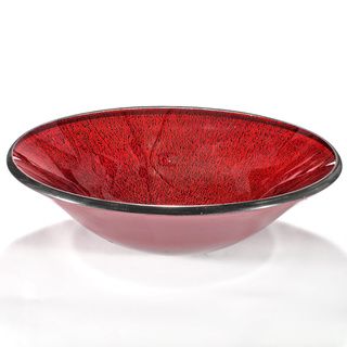 Red Ceramic Glass Sink Bowl