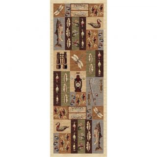 Natural Beige Lodge Polypropylene Runner Rug (27x73) (PolypropyleneConstruction method Machine madeLatex YesPile height 0.39 inchStyle LodgePrimary color BeigeSecondary colors Green, blue, brownPattern LodgeImportedTip We recommend the use of a no