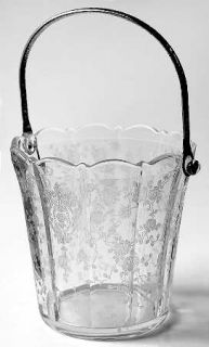 Cambridge Rose Point Clear Ice Bucket   Stem 3121,Clear,Etched