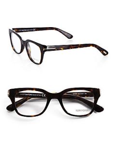 Tom Ford Eyewear Wayfarer Inspired Plastic Eyeglasses   Havana
