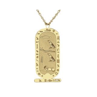 Personalized Diamond Accent Hieroglyphic Pendant, Yellow, Womens