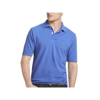 Izod Short Sleeve Solid Polo Shirt, Blue, Mens