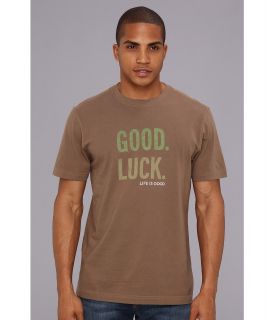 Life is good Good Luck Sans LIG Crusher Tee Mens T Shirt (Yellow)
