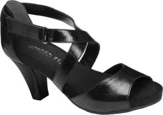 Womens Aerosoles Cartwheel   Black Leather Sandals