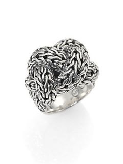 John Hardy Sterling Silver Braided Knot Ring   Silver