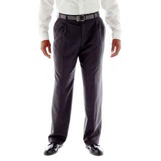 Stafford Travel Pleated Trousers Big and Tall, Charcoal Shark, Mens