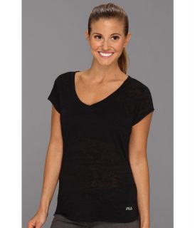 Fila Parallax S/S Burnout Tee Womens T Shirt (Black)