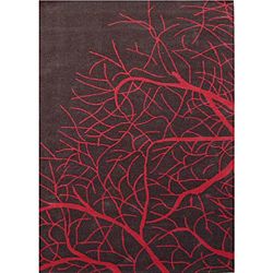 Red Tree Hand Tufted Wool Rug (5 X 8) (BrownSecondary Colors RedPattern FloralTip We recommend the use of a non skid pad to keep the rug in place on smooth surfaces.All rug sizes are approximate. Due to the difference of monitor colors, some rug colors