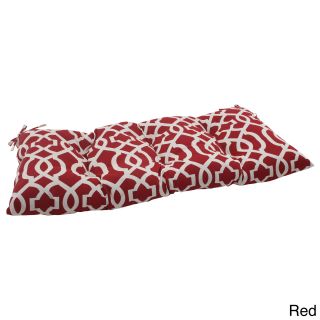 Pillow Perfect Outdoor New Geo Tufted Loveseat Cushion (Red/white, black/white, orange/whiteClosure Sewn seam closureUV protection Yes Weather resistant Yes Care instructions Spot clean or hand wash fabric with mild detergentDimensions 44 inches long