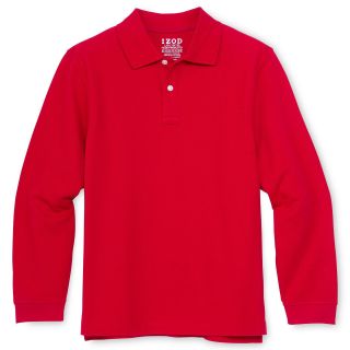 Izod Long Sleeve Polo Shirt   Boys 4 20 and Husky, Red, Boys