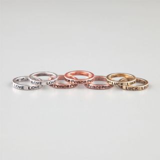 7 Piece Peace/Love/Luck Rings Metal In Sizes 7, 8 For Women 220857191