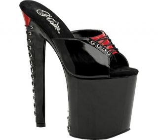 Womens Pleaser Flamingo 801FH3   Black/Red Patent High Heels