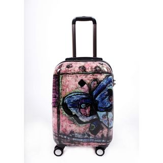 Neocover Traveling Butterfly 20 inch Carry on Hardside Spinner Luggage (Multi colorMaterials Polycarbonate, ABSPockets One (1) large pocket, two (2) small pocketsWeight 6.4 poundsCarrying handle Metal handle with rubber gripWheeledWheel type SpinnerC