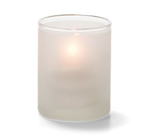 Hollowick Tealight Lamp w/ Cylinder Style, 2.5x2 in, Glass, Satin Crystal