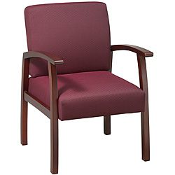 Office Star Ruby Fabric With Cherry Wood Guest Chair