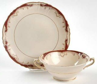 Syracuse Radcliffe Footed Cream Soup Bowl & Saucer Set, Fine China Dinnerware  