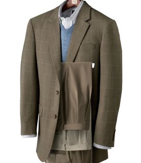 Executive 2 Button Wool Plaid Sportcoat Extended Sizes by JoS. A. Bank Mens Bla