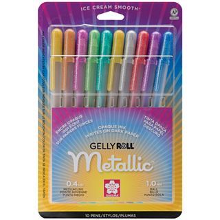 Gelly Roll Metallic Medium Point Pens 10 Pack, Multi