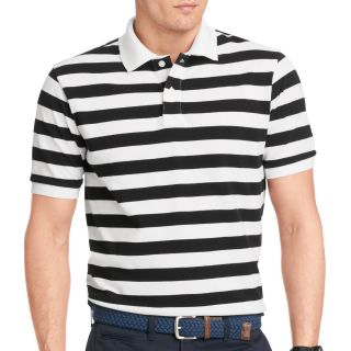 Izod Striped Piqué Polo Shirt, White, Mens