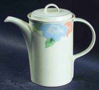 Mikasa Garden Poetry Coffee Pot & Lid, Fine China Dinnerware   Intaglio Line, Pa