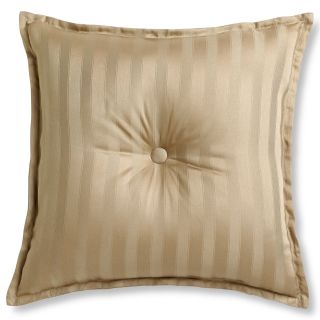 ROYAL VELVET Authentic Khaki Damask Stripe 18 Square Decorative Pillow