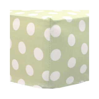 My Baby Sam Green Polka Dot Fitted Crib Sheet, Girls