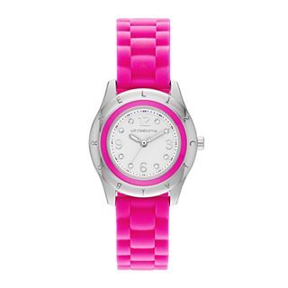 LIZ CLAIBORNE Bumpy Womens Pink Rubber Strap Watch