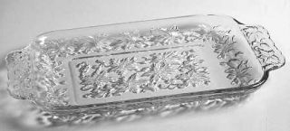 Princess House Crystal Fantasia Sandwich Tray   Clear,Pressed Dinnerware,Floral