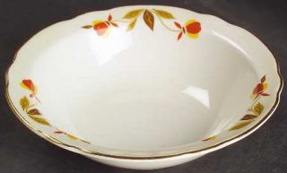 Hall Autumn Leaf Rim Cereal Bowl, Fine China Dinnerware   Orange/Yellow Flowers,