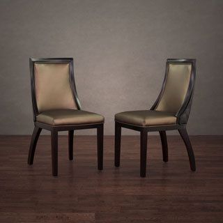 Park Avenue Black Croco/ Bronze Leather Dining Chair (set Of 2)