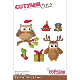 Cottagecutz Die 4x6 festive Owls