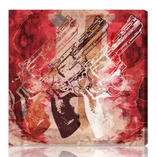 Oliver Gal Guns and Roses Graphic Art on Canvas 10330 Size 12 x 12