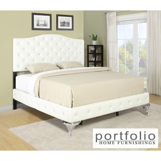 Portfolio Marilyn Ivory Bed With Jewel Adornment