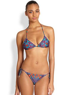 Marc by Marc Jacobs Maddy Floral Print Triangle Bikini Top   Buck Blue