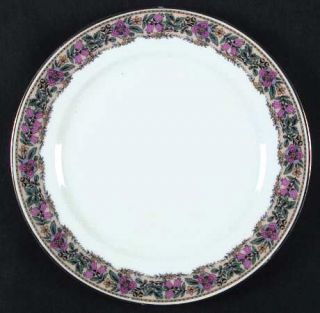 Charles Ahrenfeldt Ahr63 Dinner Plate, Fine China Dinnerware   Cream Border,Flor