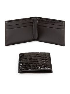 Gucci Crocodile Bi Fold Wallet   Black