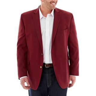 Stafford Hopsack Blazer   Portly, Burgundy, Mens