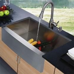 Vigo Farmhouse Stainless Steel Kitchen Sink Faucet/dispenser