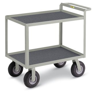 Little Giant All Welded Instrument Carts With Crossbrace Handle   36Wx24D Shelf   Gray   Shelves With 1 1/2 Lip   Gray  (GL 2436 9PM)