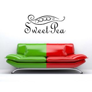 Sweet Pea Vinyl Wall Decal (Glossy blackEasy to applyDimensions 25 inches wide x 35 inches long )